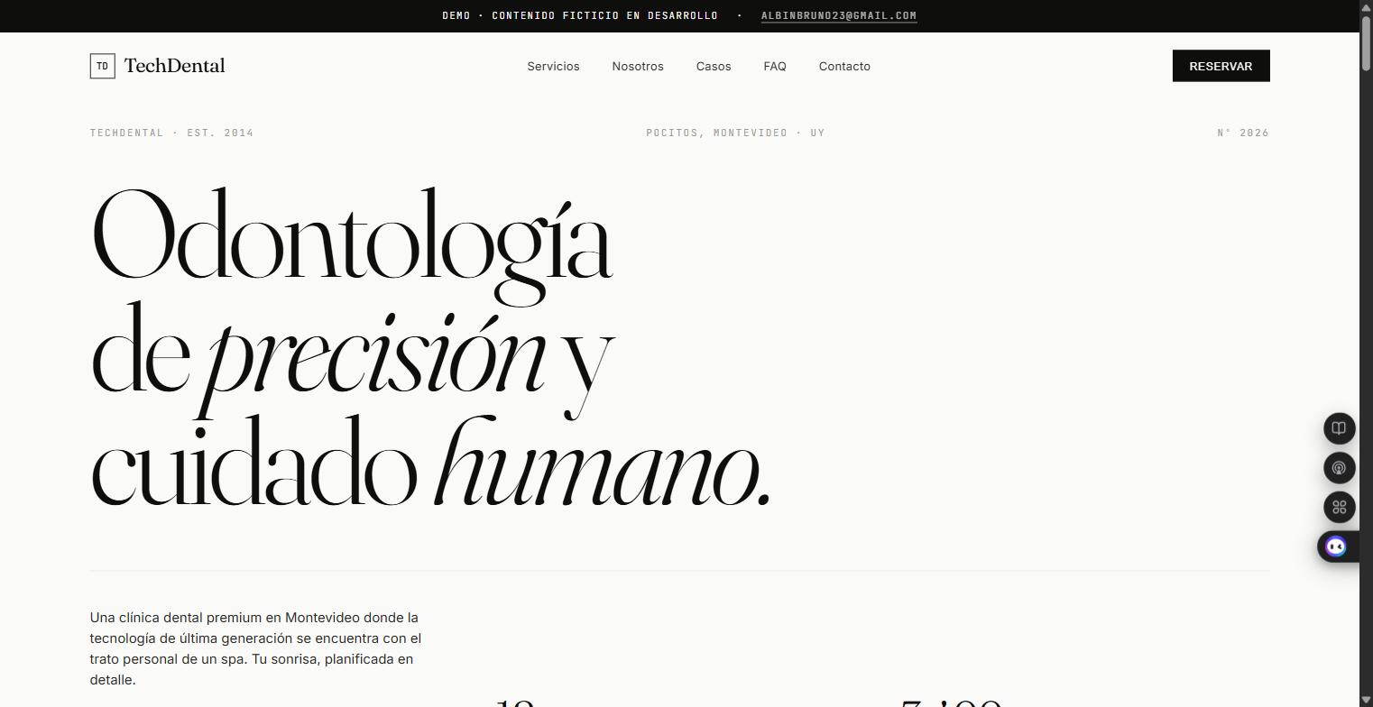 Captura del sitio de una clínica dental