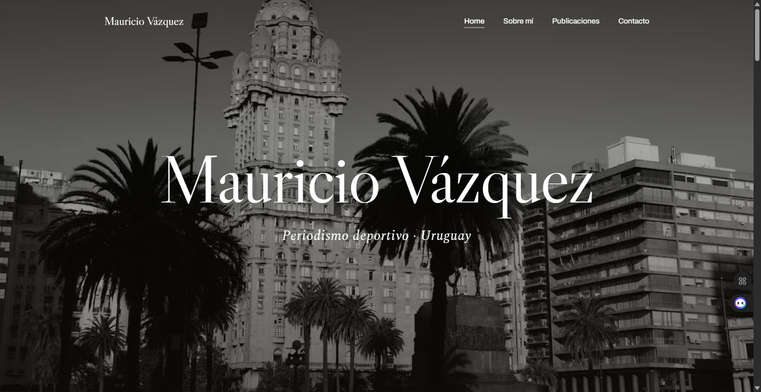 Captura del sitio personal de un periodista deportivo