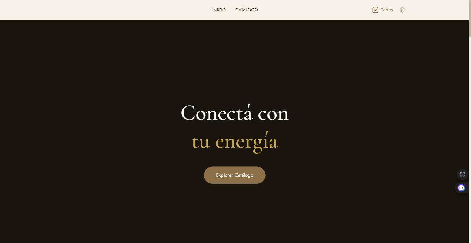 Captura del sitio de Sakina, tienda esotérica online